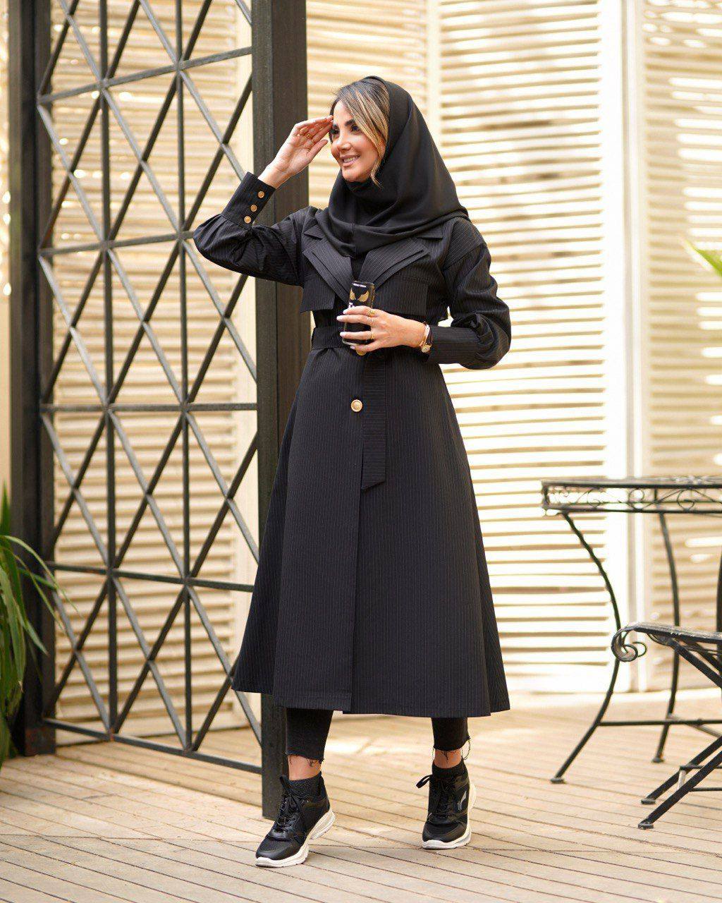 مانتو دانشجویی دو یقه دیپلمات بلند کد 101