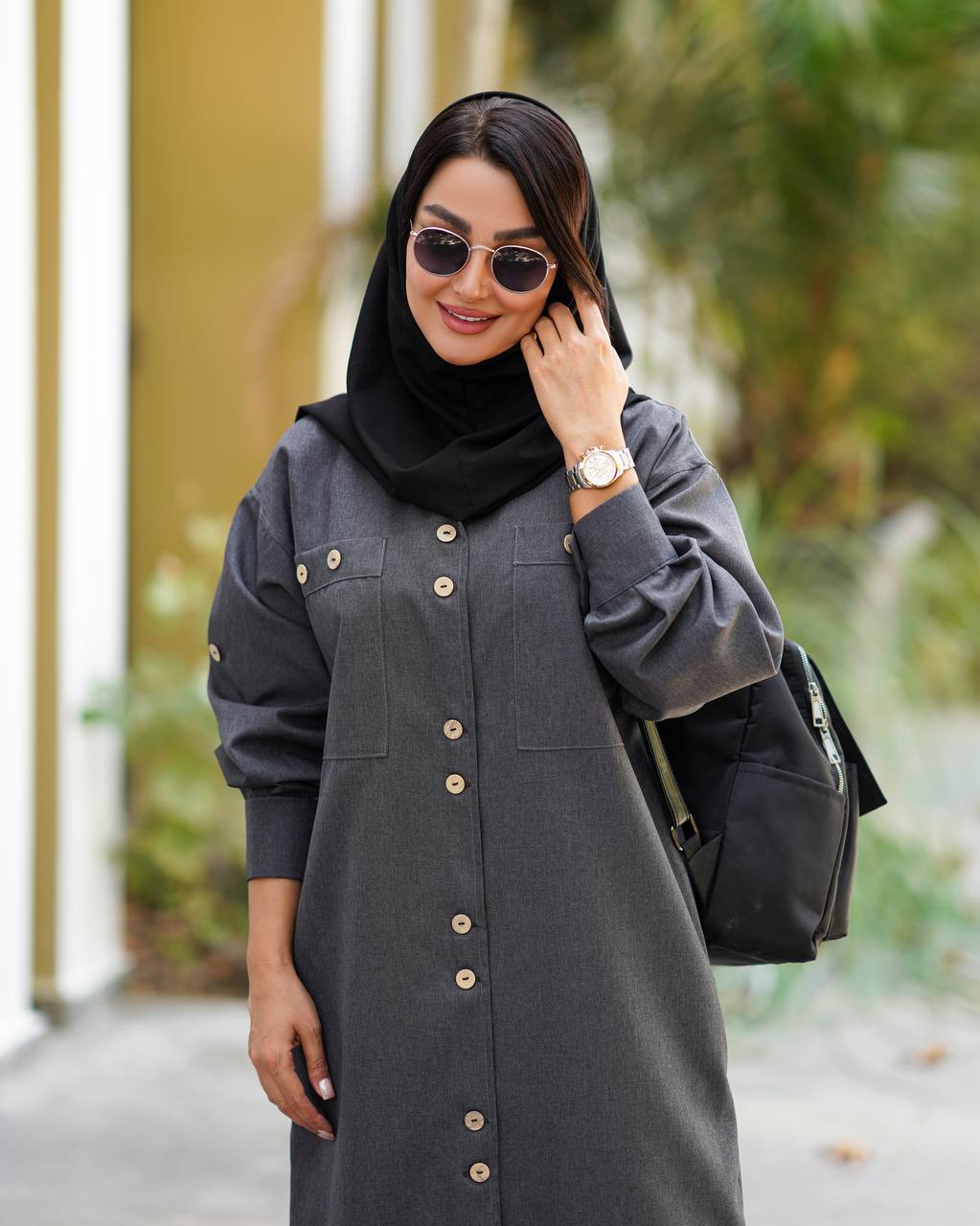 مانتو بلند دو دکمه زنانه مدل درسا کد ۱۵۸