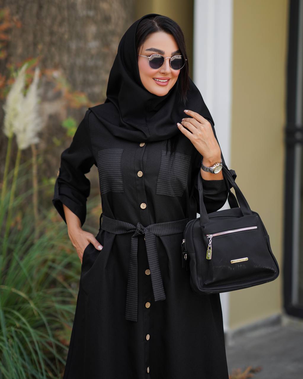 مانتو بلند پرشیا زنانه دو جیب مدل رعنا کد ۱۵۶