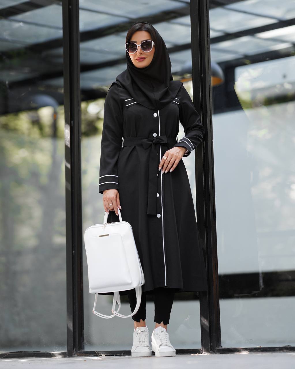 مانتو دانشجویی اداری بلند مغزی دوزی زنانه کد 114