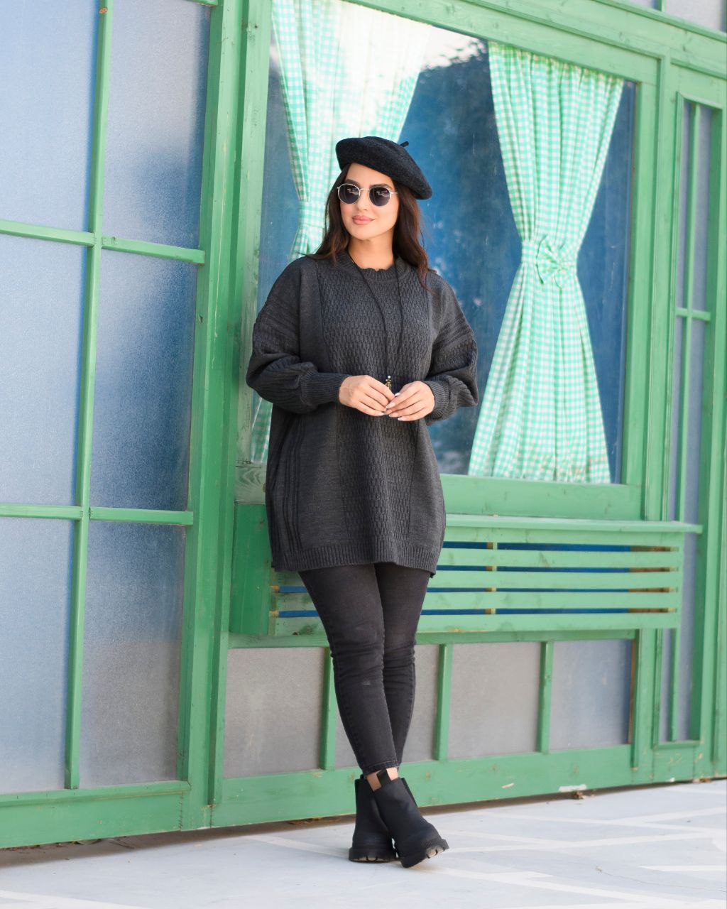 تونیک بافت زنانه جلو بسته کوتاه کد 328