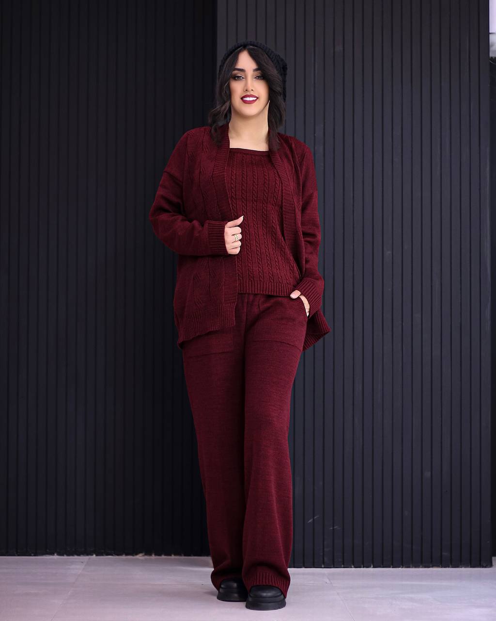 ست سه تیکه زنانه بافت کد 119