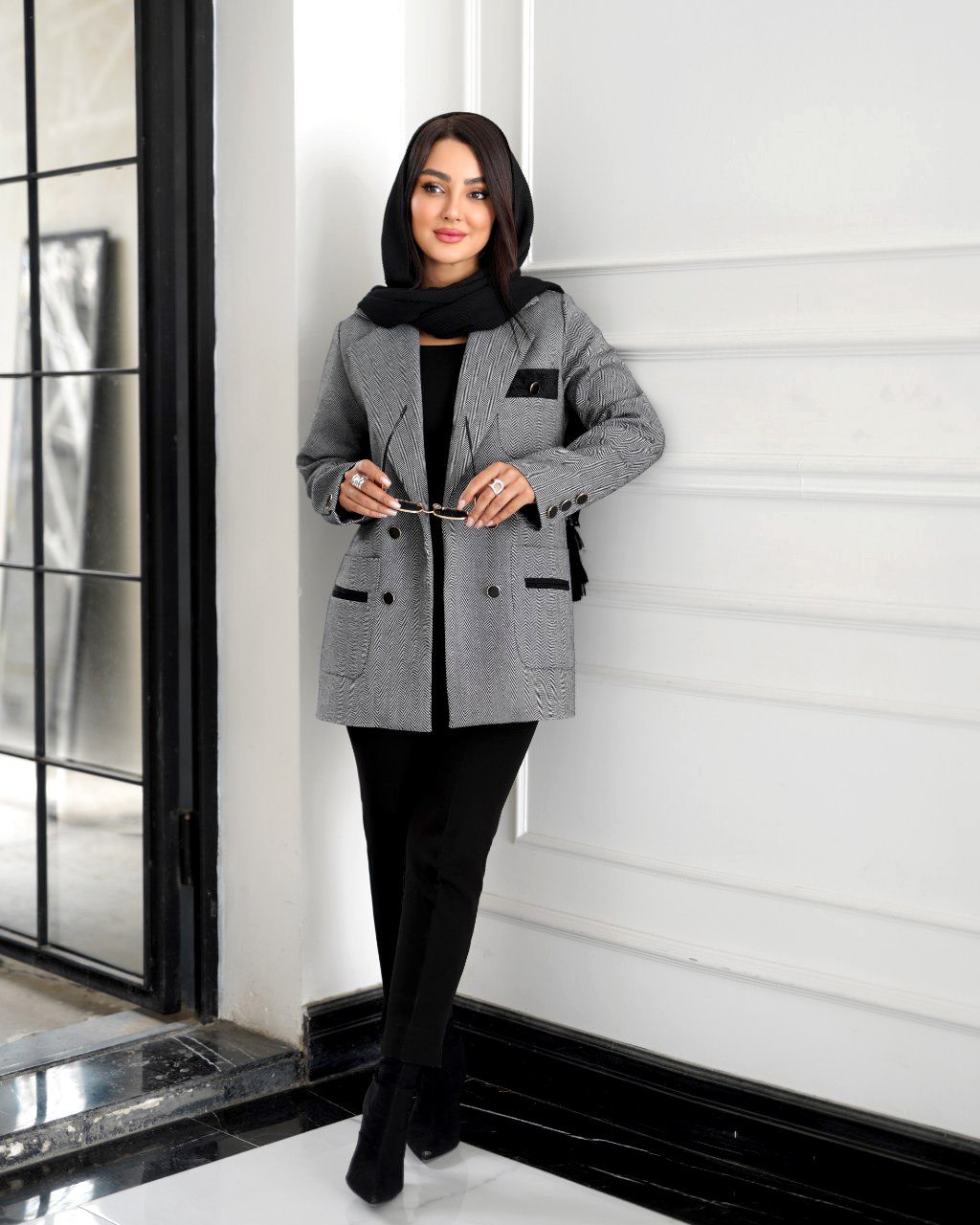 کت زنانه پاییزه پشمی کد 124