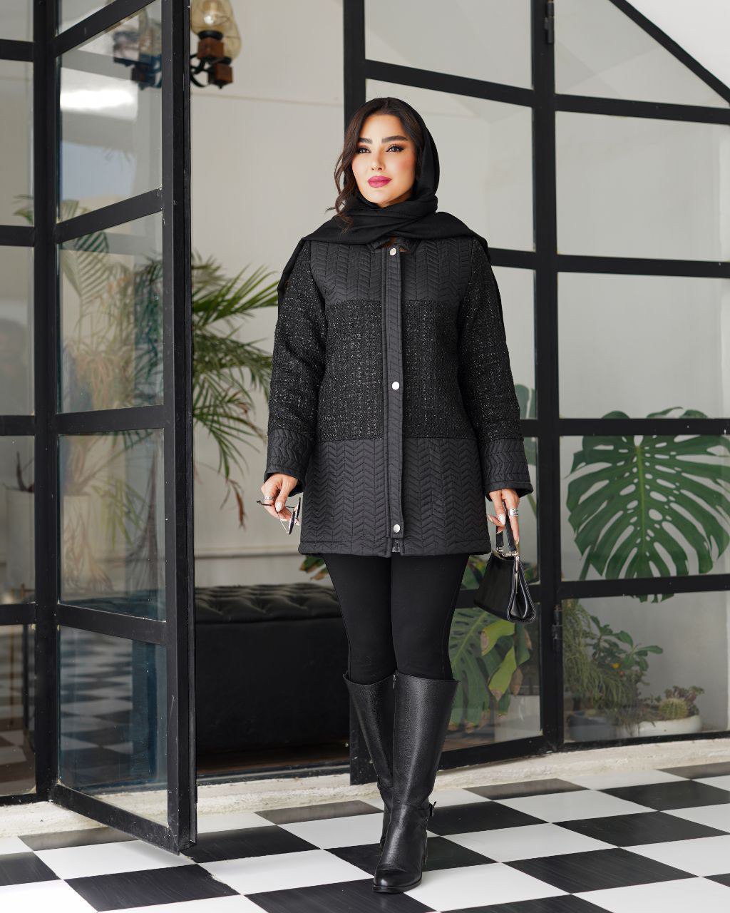 کاپشن زنانه ترکیبی کد 126