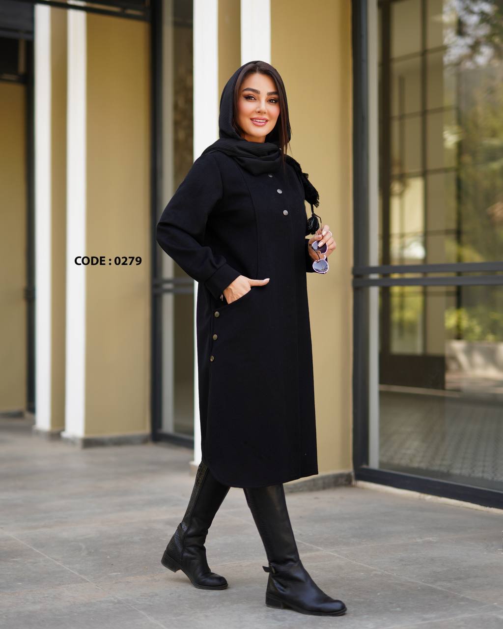 مانتو زنانه پاییزه دگمه دار کد 0279