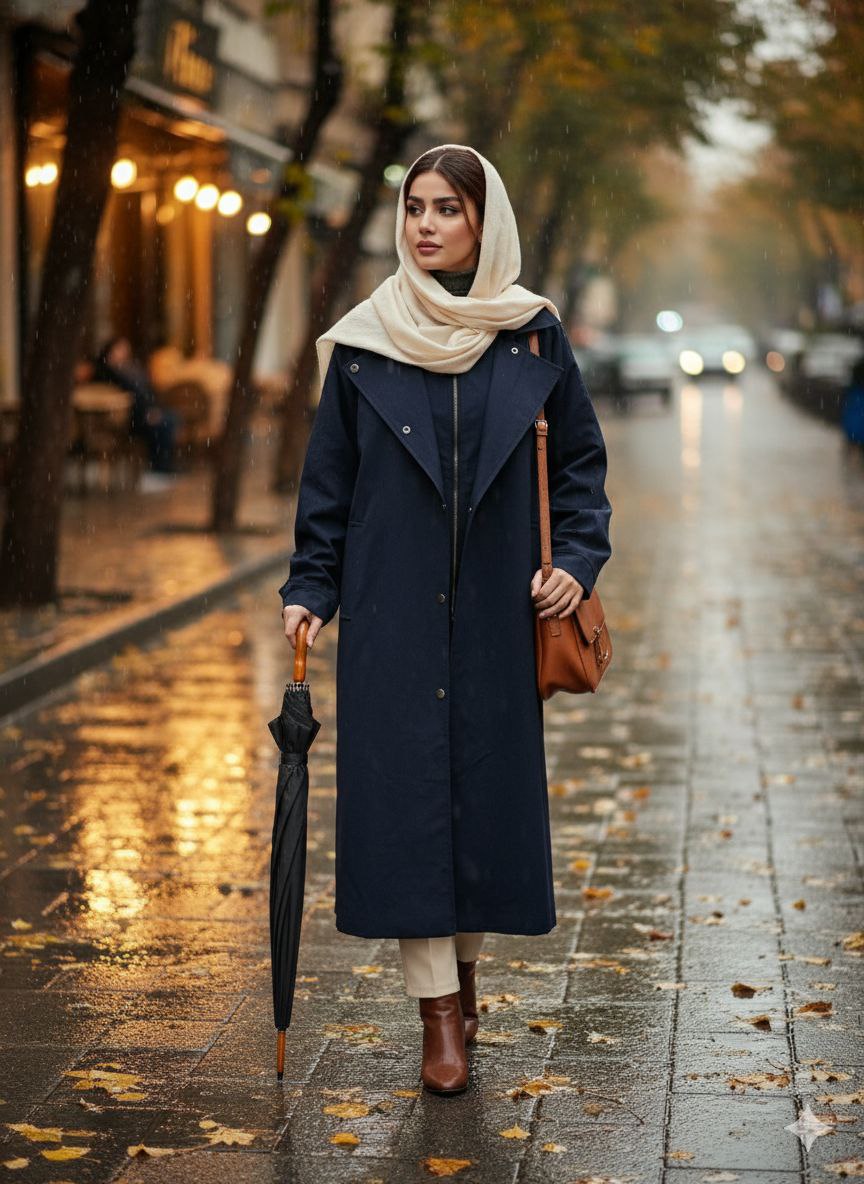 بارانی کلاهدار زنانه مدل آدرینا کد 2111