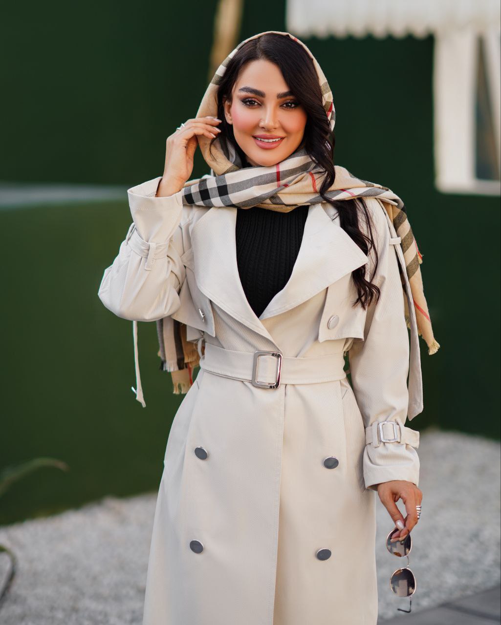 بارانی زنانه دو ژیله دکمه آیینه ای کد 133