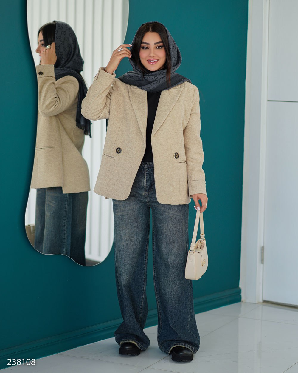 پالتو زنانه فوتر مدل برشید کد 2381