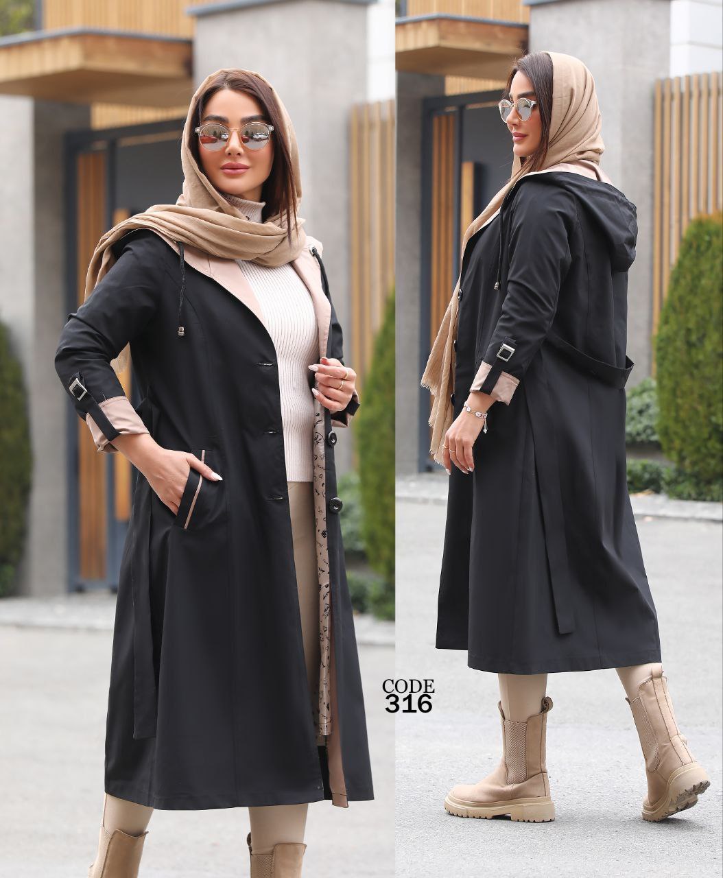 پالتو بارانی زنانه آستردار کد 316
