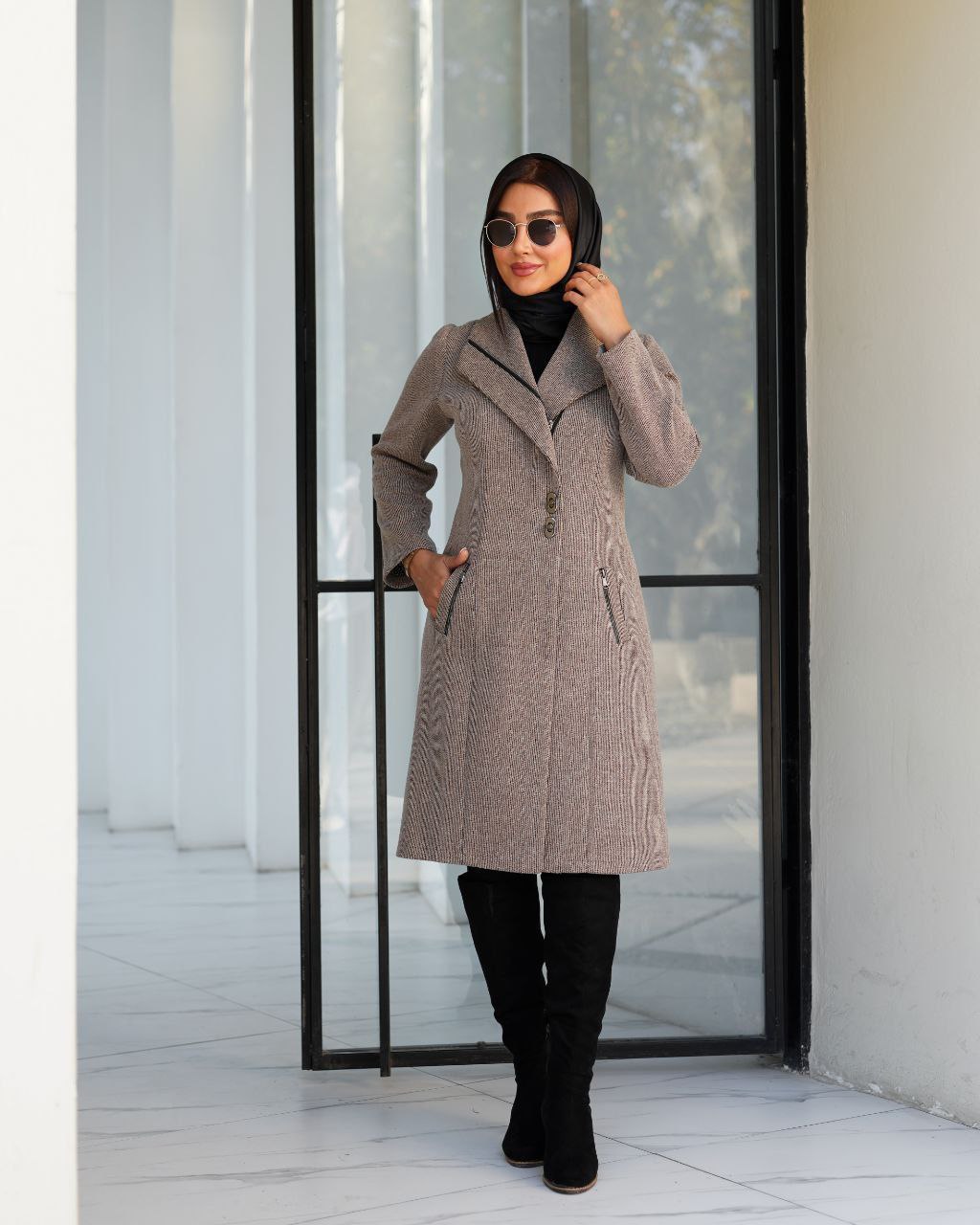 مانتو بافت زنانه دو قفلی مدل آوینا کد 1234