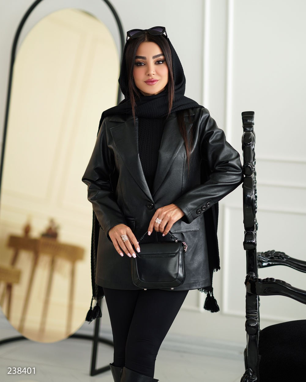 کت چرم زنانه مدل بهسام کد 2384