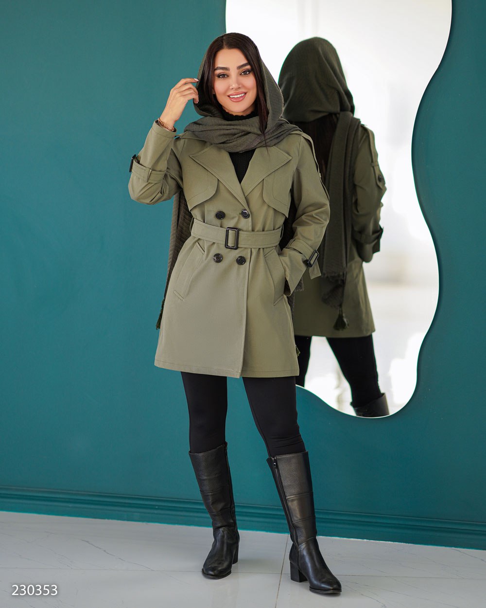 بارانی زنانه کتان مدل نیکدل کد 2303