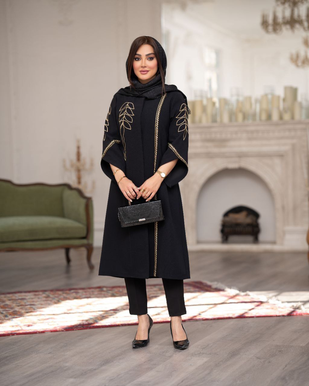 مانتو گلدوزی زنانه مدل رویسا کد 1551