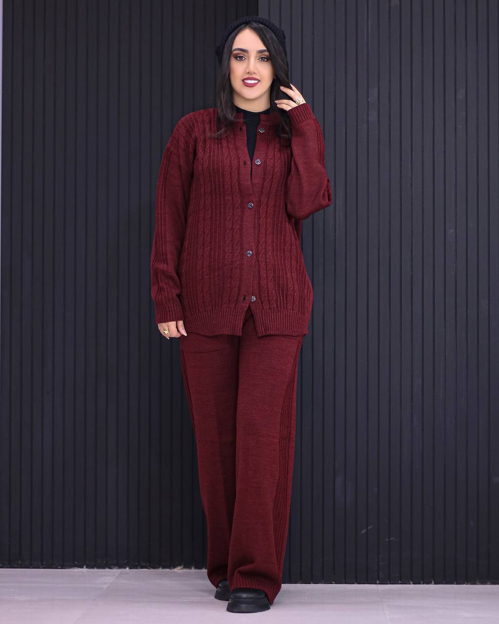 جکت شلوار بافت زنانه کد 156