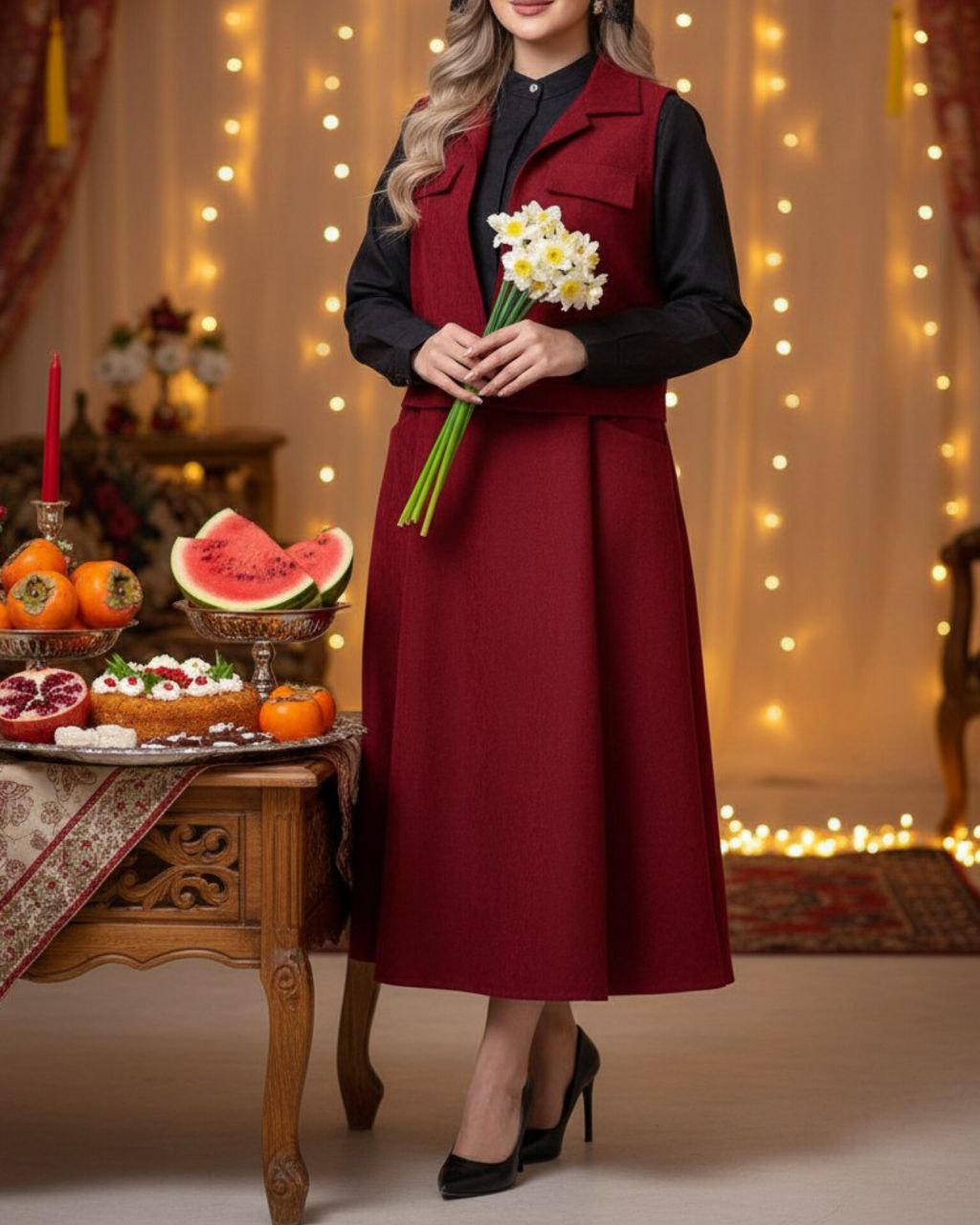 جلیقه و پیراهن زنانه مدل میرا کد 1513