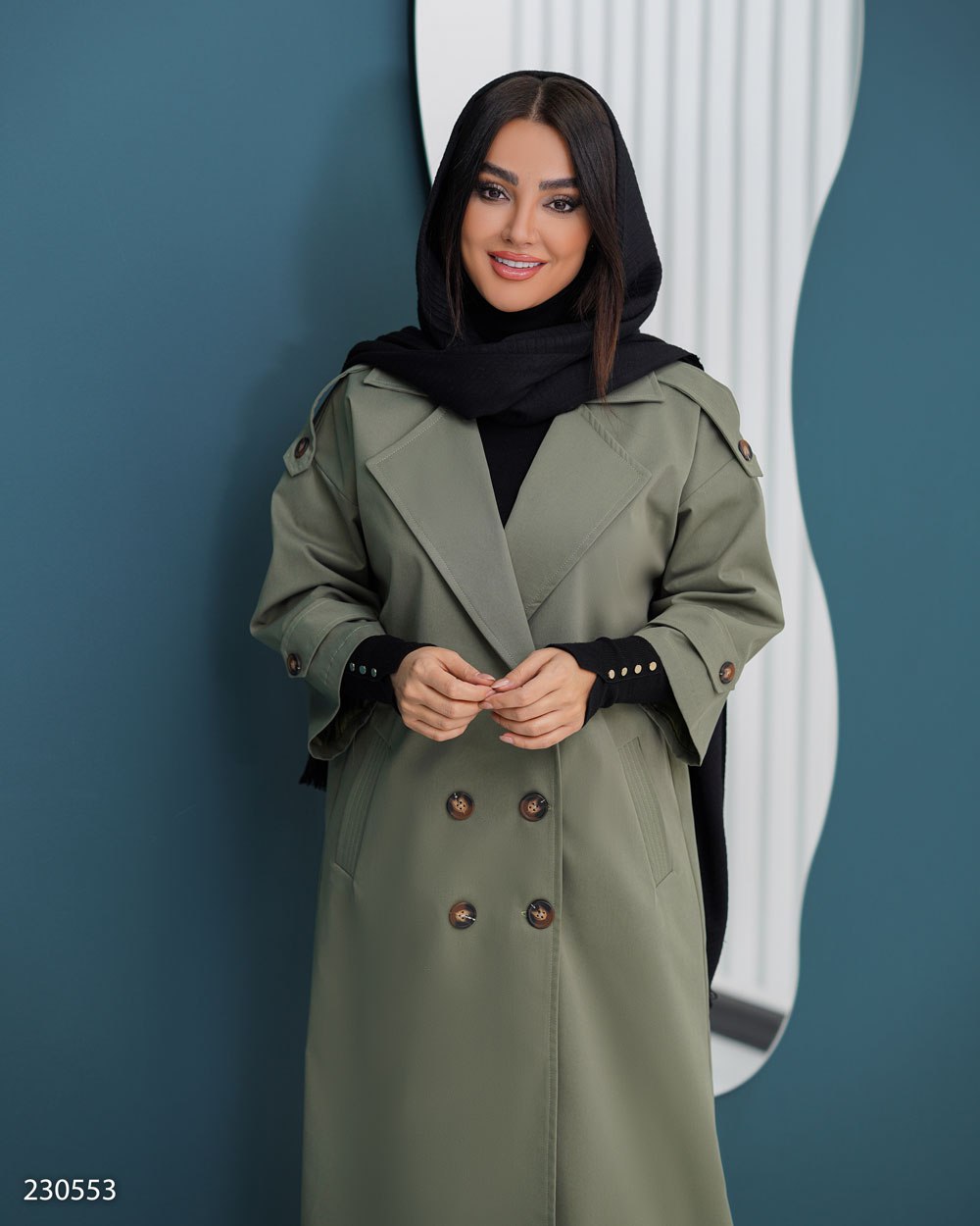 بارانی بلند زنانه مدل راوش کد 2305