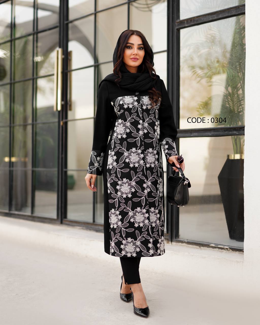 مانتو بلند مجلسی زنانه کد 0304