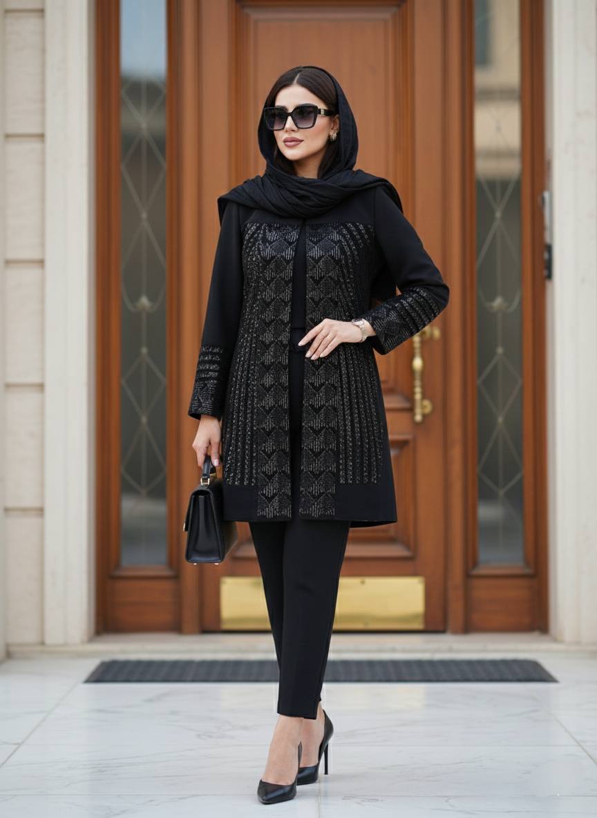 مانتو زنانه شانتون ترکیبی کد 0309