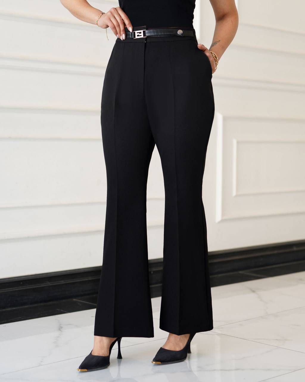 شلوار زنانه کمر چرمی کد 793