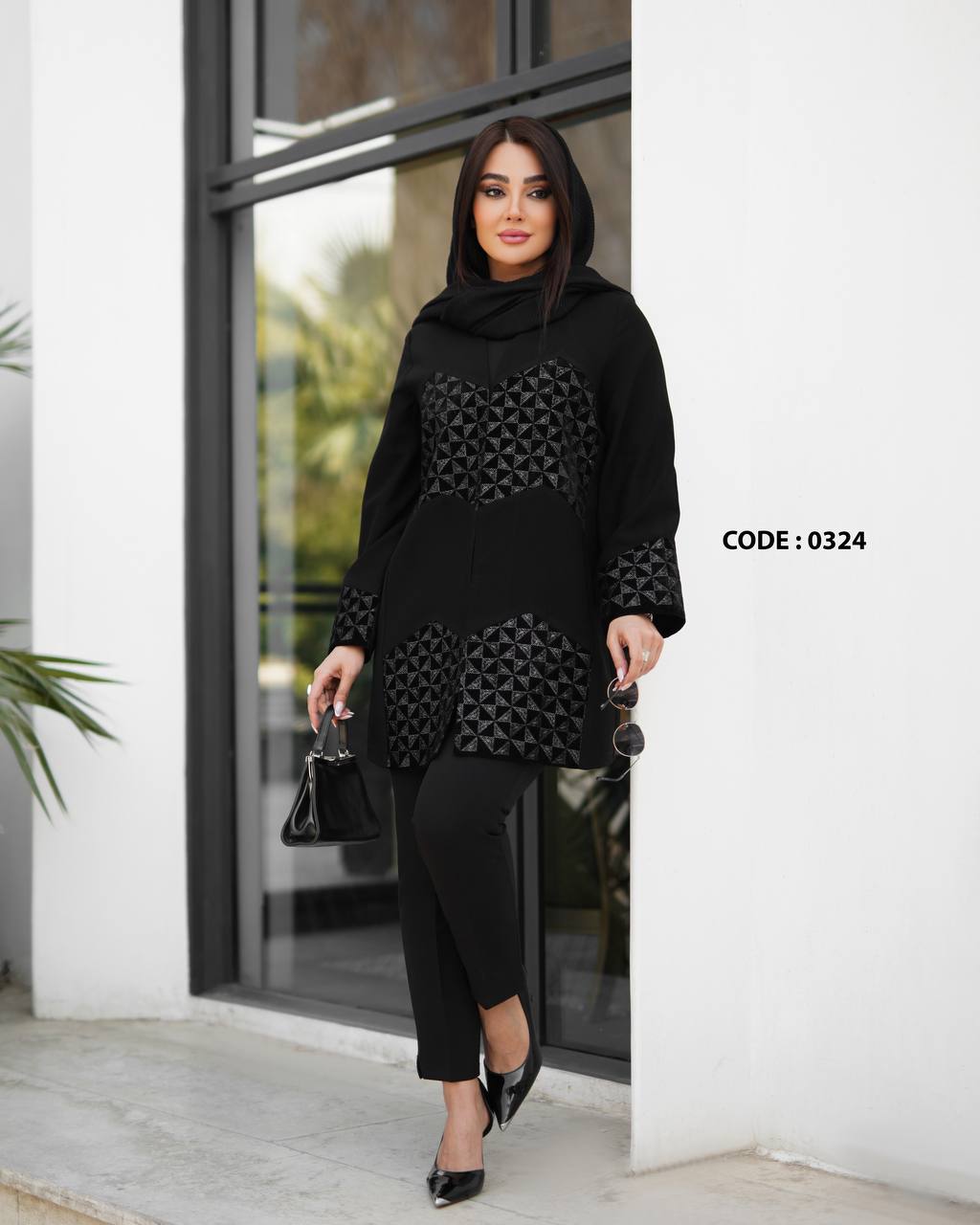 مانتو ترکیبی زنانه کد 0324
