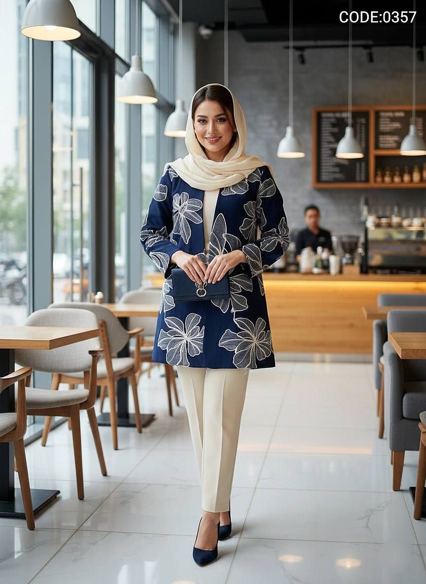 مانتو گلدوزی زنانه کد 0357