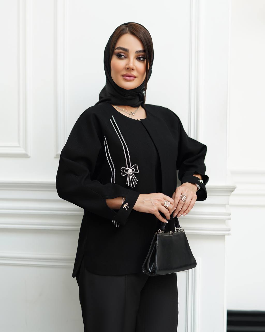مانتو کرپ زنانه مدل پاپیون کد 1220