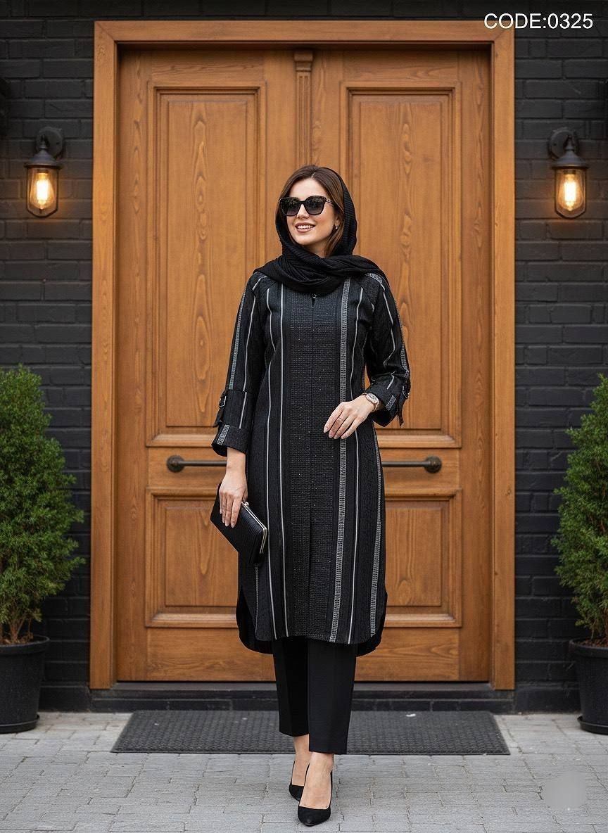 مانتو زنانه ژاکارد کد 0325
