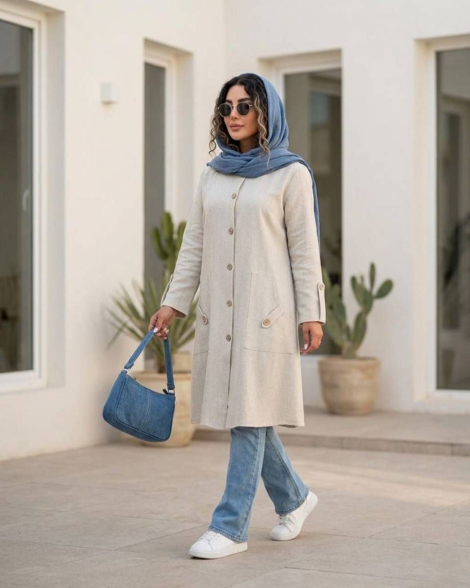 مانتو بلند زنانه مدل آنیسا کد 1651