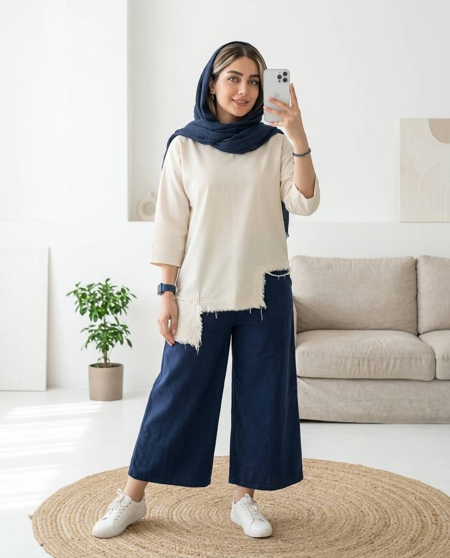 شلوار تک زنانه الیاف طبیعی کد 3210