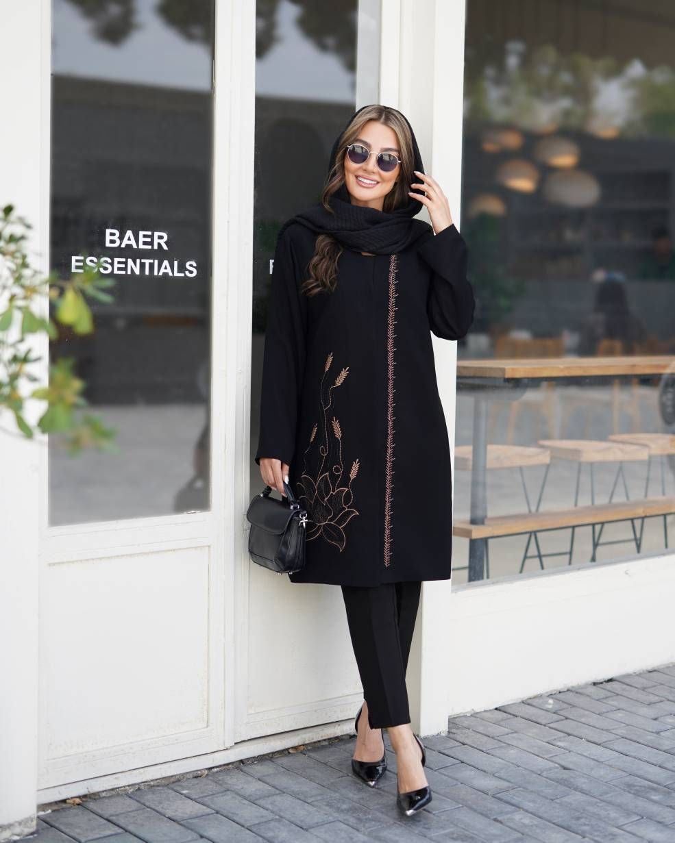 مانتو زنانه گل مخمل شانتون کد 220