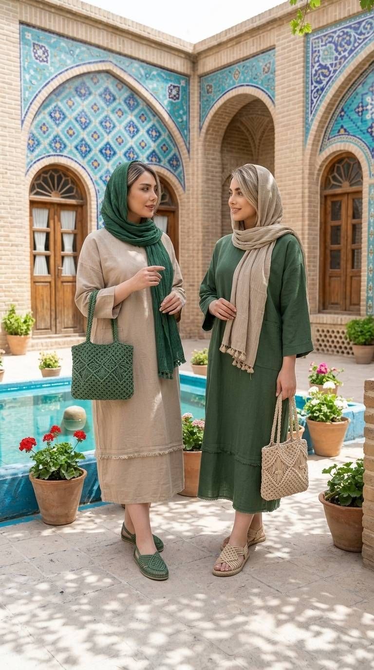 پیراهن ساحلی زنانه الیاف طبیعی کد 3223