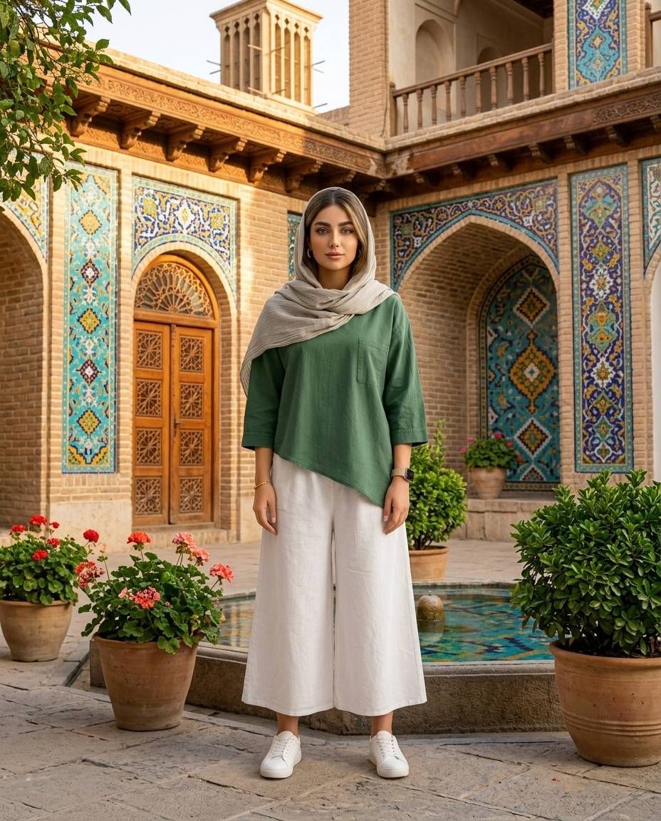 شلوار زنانه الیاف طبیعی کد 3227