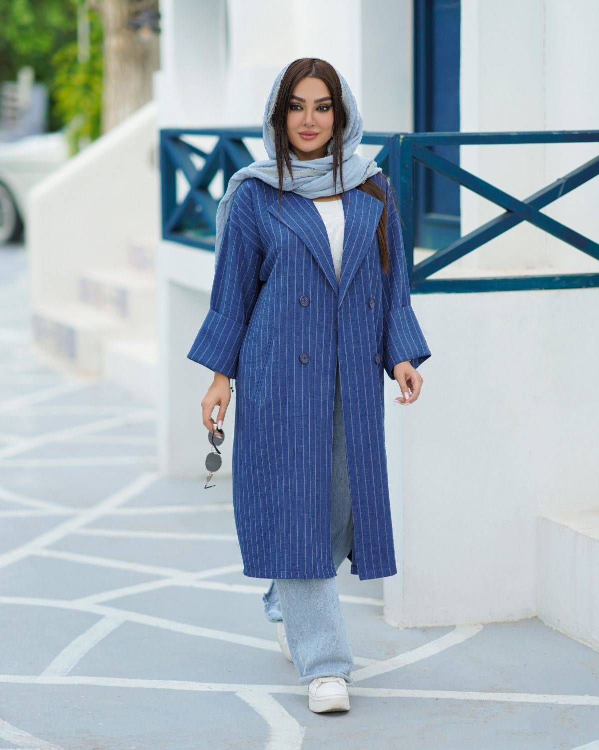 مانتو بلند زنانه چهار دگمه کد 350