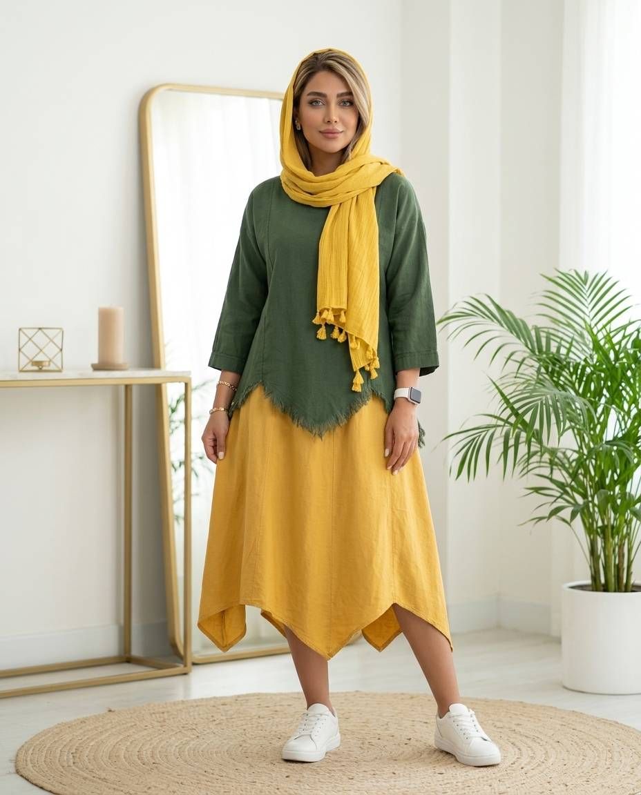 شومیز تک زنانه الیاف طبیعی کد 3236