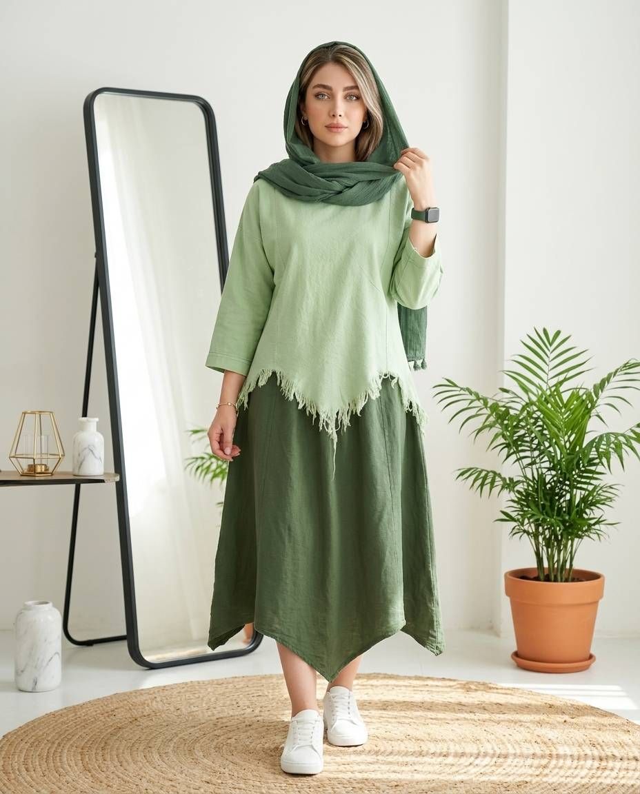 دو تکه زنانه رویه دامن کد 3236