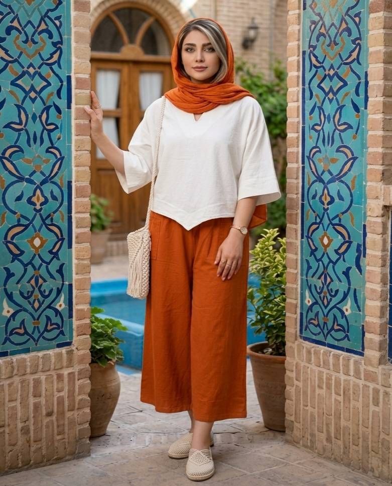 شومیز زنانه الیاف طبیعی کد 3241