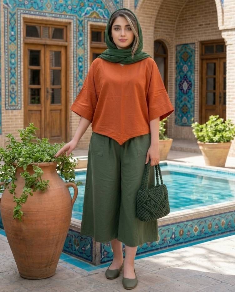 ست سه تکه زنانه رویه شلوار شال کد 3241