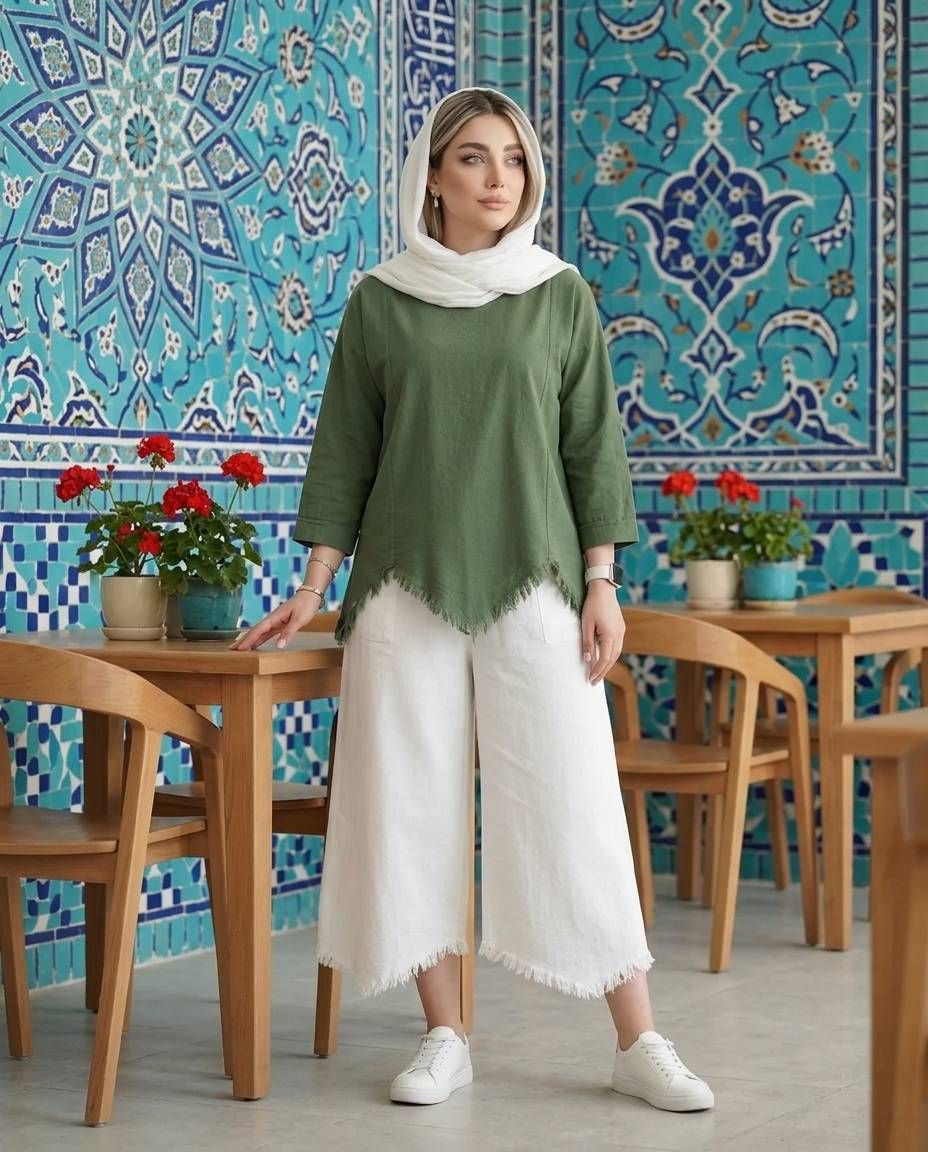شلوار  زنانه الیاف طبیعی کد 3242