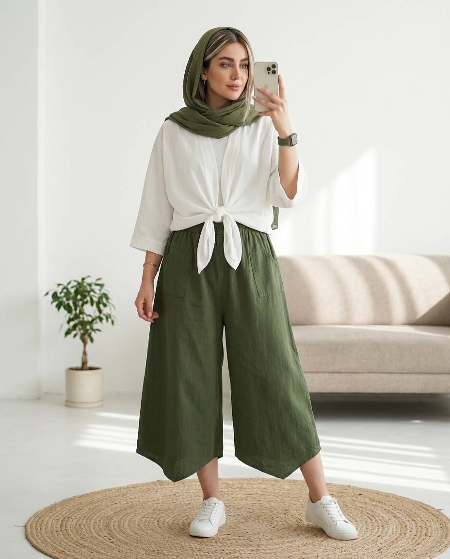 شلوار زنانه الیاف طبیعی کد 3244