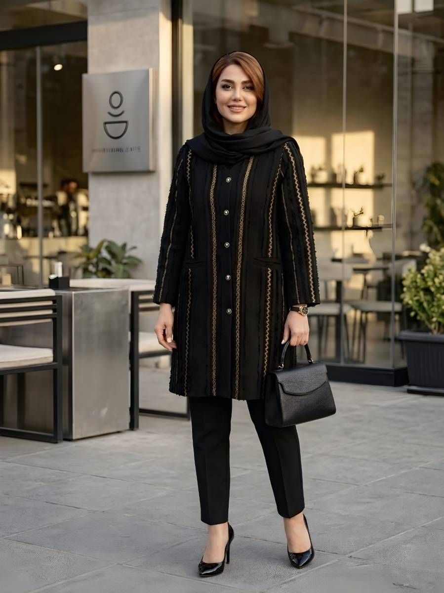 مانتو زنانه مجلسی ژاکارد کد 0451