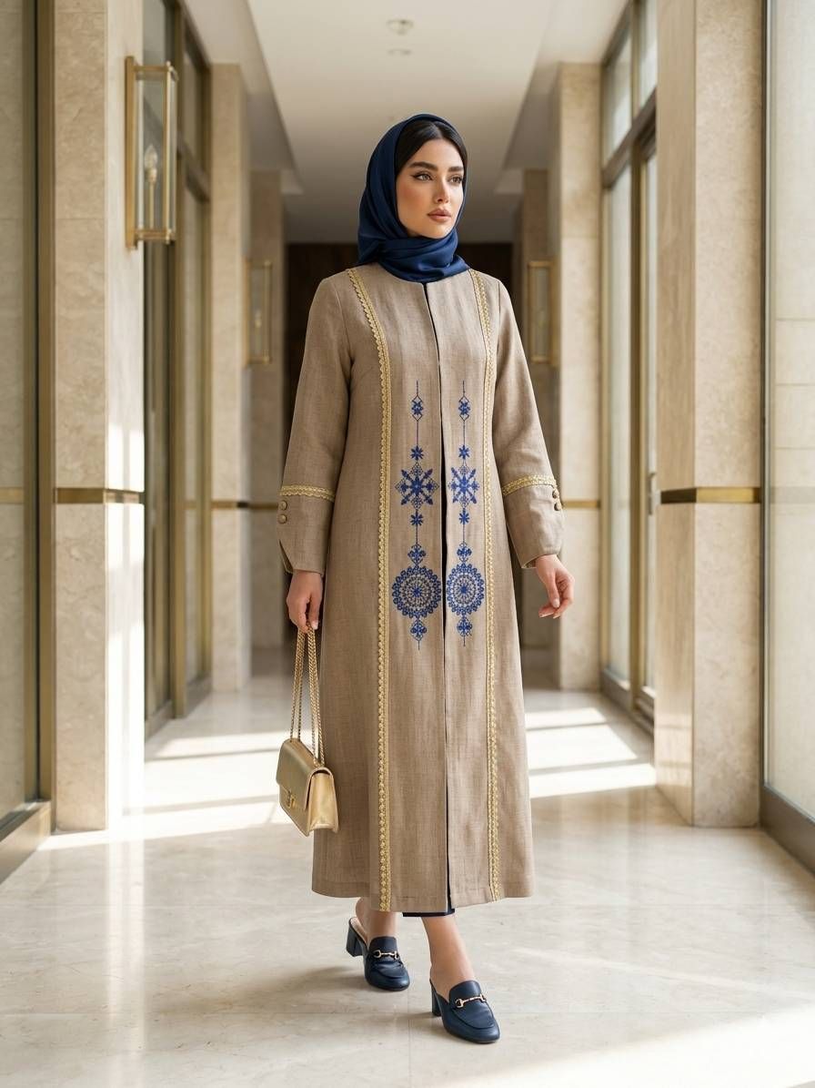 مانتو بلند زنانه مدل آوا کد 2049