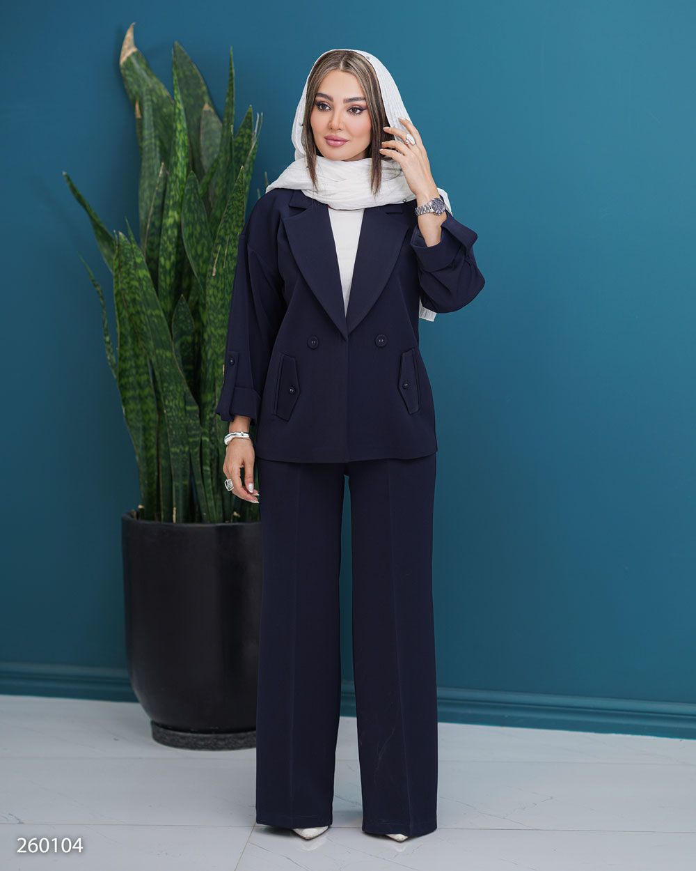 کت شلوار زنانه کرپ زارا مدل تاینا کد 2601