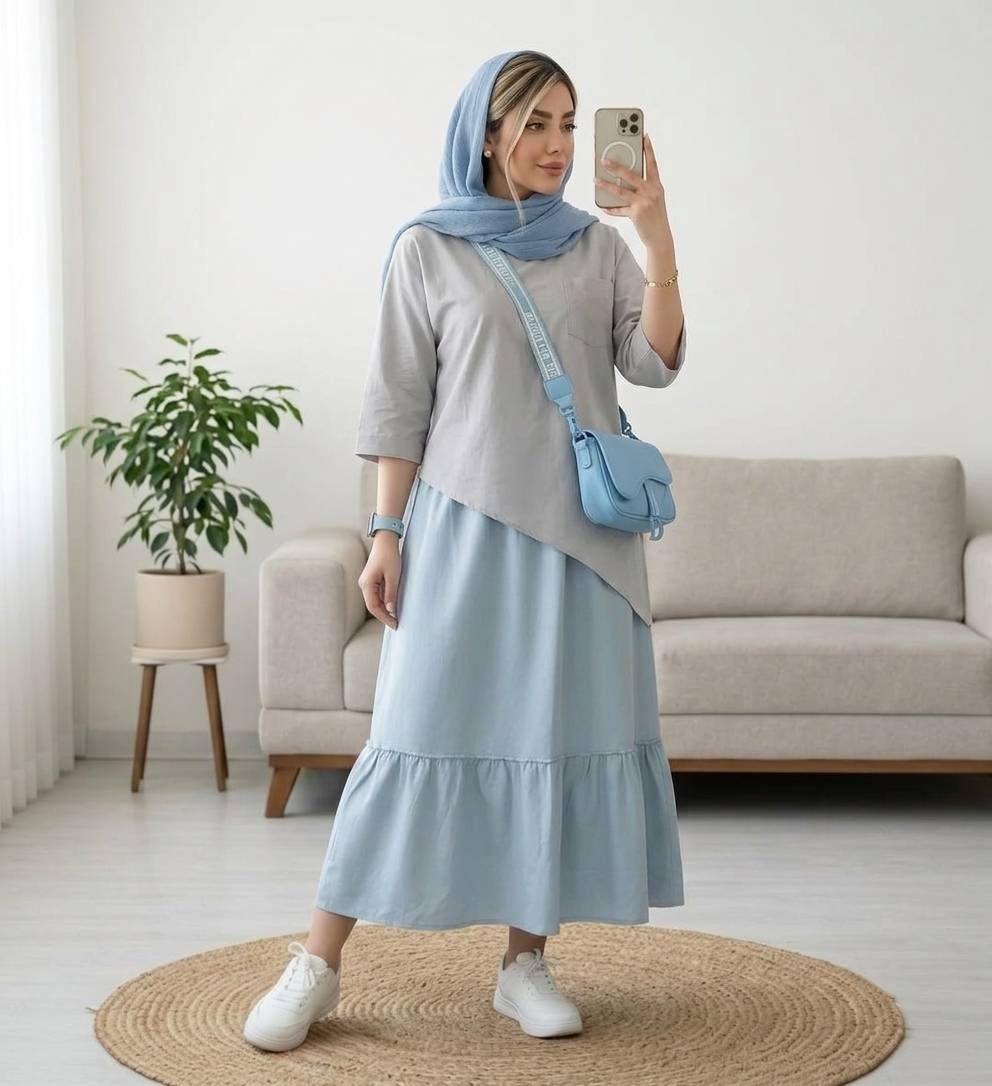 سه تکه زنانه شومیز دامن شال کد 3246