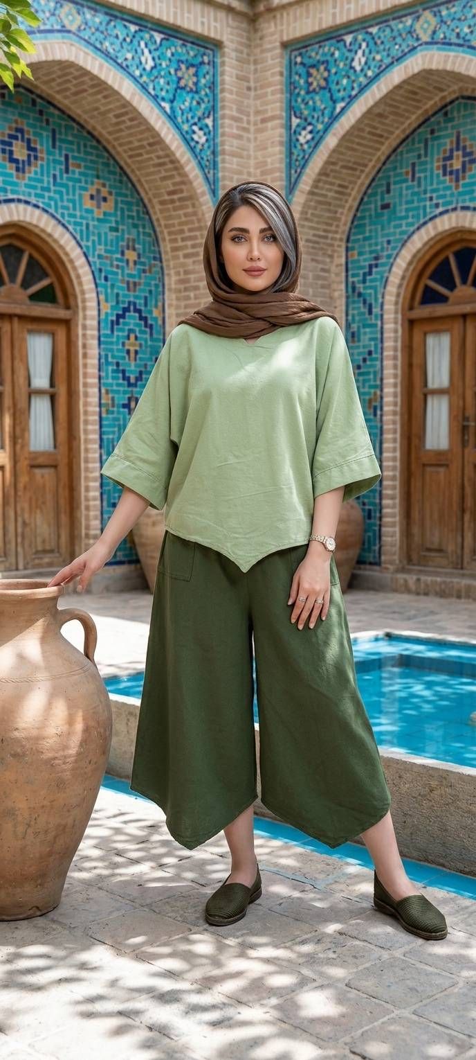 شلوار تک زنانه الیاف طبیعی کد 3254