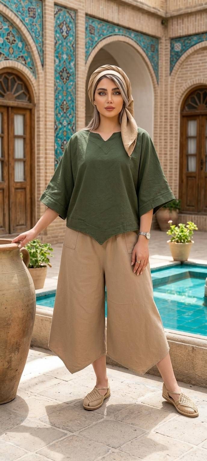 سه تکه زنانه رویه شلوار شال کد 3254