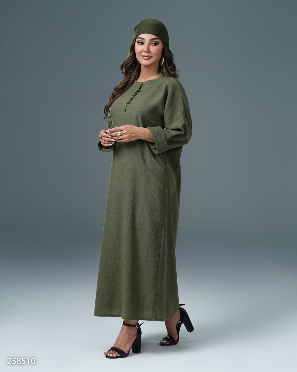 کفتان زنانه لینن مدل آروشان کد 2585