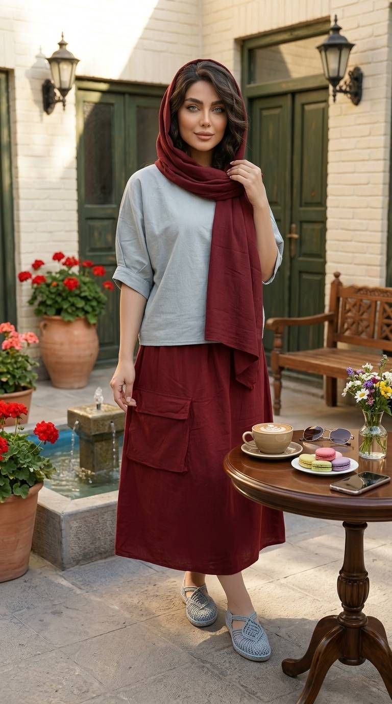 دامن تک زنانه الیاف طبیعی کد 3257
