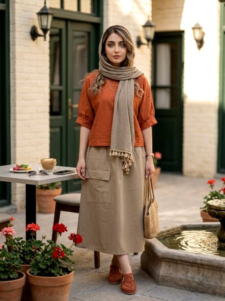 سه تکه زنانه رویه دامن شال الیاف کد 3257