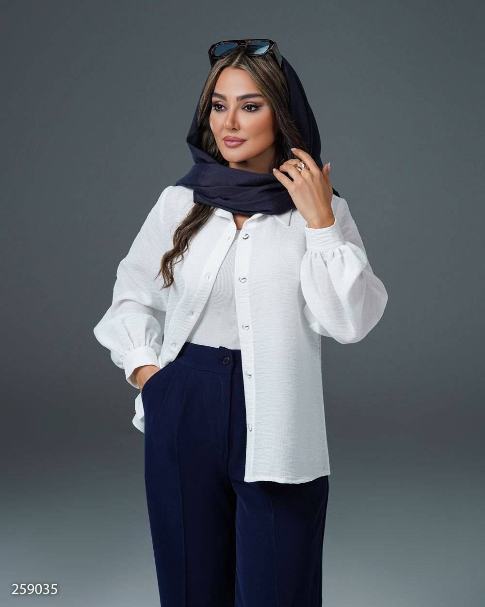 شومیز زنانه لینن مدل آیدینا کد 2590