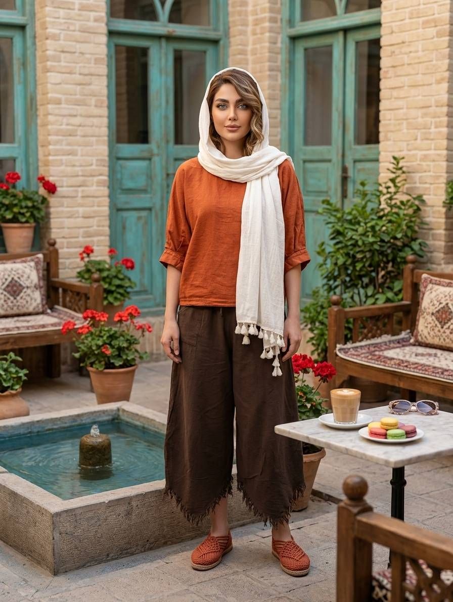 سه تکه زنانه رویه شلوار شال کد 3260